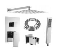 Ensemble de douche encastré Mexen Uno DR02 chrome, carré, 2 sorties