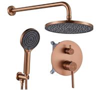 Ensemble de douche encastré Rea Foster + box Cuivre brossé 25x25x100cm