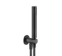 Ensemble de douche Gessi Inciso, avec raccord mural coudé 1/2 et support, flexible 1,50 m et pomme de douche anticalcaire, 58123187, Couleur: Bronze antique