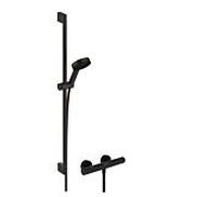 Ensemble de douche hansgrohe Pulsify Select S 24261670 Barre de douche 959 mm et douchette à main, 3 jets, noir mat