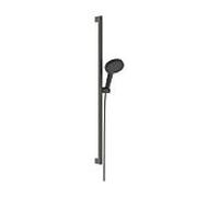 Ensemble de douche Hansgrohe Raindance Alive Select S 24601340, barre de douche Unica E, 3 jets, chrome noir brossé