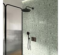 Ensemble de douche Ideal Standard - Thermostat de douche encastré Ceratherm Navigo® A7893A5 avec boîtier encastré Easy-Box, douchette Solos 3 jets, anneau lumineux LED, gris magnétique