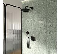 Ensemble de douche Ideal Standard - Thermostat de douche encastré Ceratherm Navigo® A7893XG avec boîtier encastré Easy-Box, douchette Solos 3 jets, anneau lumineux LED, noir soie