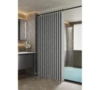 Ensemble de douche imperméable avec poteau en T et crochets Gris 300 x 200 cm Idéal pour une rénovation élégante de salle de bain Installation et entretien faciles