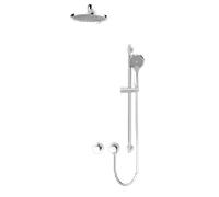 Keuco IXMO Ensemble de douche 9 59653010901 rond, mitigeur thermostatique avec flexible de douche et douche de tête, chromé
