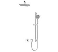 Ensemble de douche Keuco IXMO_solo 10 59653011002 carré, mitigeur thermostatique avec support de douche et douche de tête, chromé