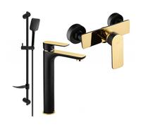 Mexen Alfa Ensemble de douche DF62, noir/doré - 745714DF62-75 5297 5907709183537