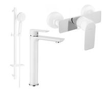 Ensemble de douche Mexen Alfa DQ40, blanc/chrome - 745714DQ40-02