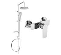 Ensemble de douche Mexen Carl Alexa chrome avec douchette de tête et mitigeur
