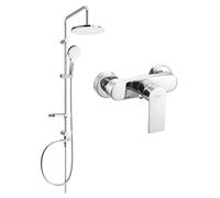 Mexen Royo Erik ensemble de douche en saillie avec pommeau de douche et robinet de douche, chromé - 72240205-00 6073 5907709181571