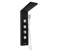 Ensemble de douche mural - 50 x 16 x 89 cm - Valve en céramique | Douche à effet pluie en acier inoxydable 10 LED avec douche de tête et douchette à main
