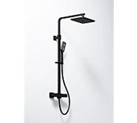 Steinberg Série 342 Set de douche, set complet avec thermostat, douche de pluie et douchette à main, 3422721S, Couleur: noir mat