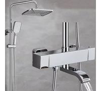 Ensemble De Douche Thermostatique Avec Tige Rallonge Amplificatrice Accessoires Robinet Mélangeur Eau Chaude Froide Pommeau Pluie 12 Pouces Pour Salle Bain(A-2)