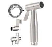 Ensemble de douchette à main pour bidet - 12 cm en acier inoxydable avec tuyau et support | Pulvérisateur polyvalent pour toilettes pour hygiène, nettoyage des couches et soins des animaux domestiques