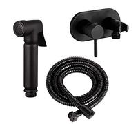 Ensemble de douchette design WC/bidet Shattaf - Avec mitigeur - Couleur : noir mat