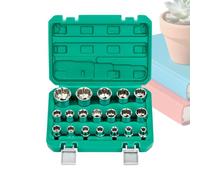 Ensemble de douilles cannelées liquet de 1/2 pouce, outil de réparation automobile | Kit de prise étoile hexagonale Prises durables Tête d'engrenage Équipement d'atelier meccan