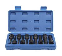 Ensemble de douilles carrées, 10 pièces, outil à douille à chocs à entraînement de 1/2 pouce, embouts de tournevis en acier CR-MO M5-M18, longueur de 78 mm, avec boîte de