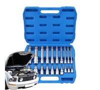 Ensemble de douilles compactes de type M, outils de réparation automobile | Lot de petites douilles pour garage, machines, entretien, mécanicien, coin bricolage, fixation professionnelle, atelier