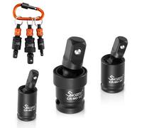 Ensemble de douilles pivotantes à impact, avec porte-douille, porte-clés de 6,35 mm, 0,95 cm, 1,27 cm, douille oscillante, rotation à 360 degrés, acier Cr-Mo