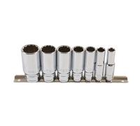 Ensemble De Douilles Profondes Whitworth 3/8"D Bi Hex 12pt Fini Satiné 7pc 6194