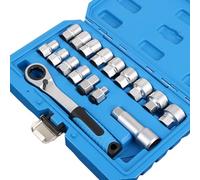 Ensemble de douilles traversantes solides avec cliquet bidirectionnel et rangement pour projets de maison, réparation automobile, jeu de douilles traversantes