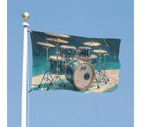 Ensemble de drapeaux Cool Drums - 88,9 x 150 cm - Pour l'extérieur - Couleurs vives et résistantes à la décoloration - Double couture - Pour décoration de jardin et maison - Avec œillets métalliques