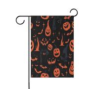 Ensemble de drapeaux de jardin « Night Trunk or Treat Hallowen » - Bannière de Pâques pour décoration de porche - 30,5 x 45,7 cm - Double face