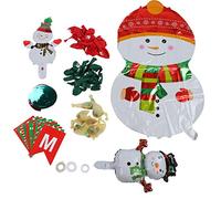 Ensemble de drapeaux de Noël en papier, banderole de Noël, décoration de fête avec lettres en ballon et ballons bonhomme de neige, décoration à suspendre en feuille d'aluminium en