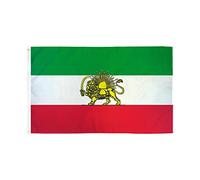 Ensemble de drapeaux iraniens de 9,1 x 1,5 m, grand drapeau historique de l'Iran et ancien drapeau iranien avec couronne de soleil de lion avec 2 œillets en laiton, drapeau iranien iranien, couleurs