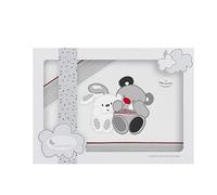 Ensemble de draps 3 pièces de pour mini berceau - 100% Coton - Amigos blanc et gris