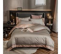 Ensemble de draps de Coton de Base à 100% Super Doux Long Ensemble de Couvre-Housse de Couette à tisntif Luxueux.