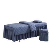 Ensemble de Draps de Table de Massage 4 Pièces Ensemble De Literie For Salon De Beauté Massage Spa Linge De Lit Épais Draps Couvre-lit Ensemble De Housse De Couette(Blue,80x190cm 4pcs)