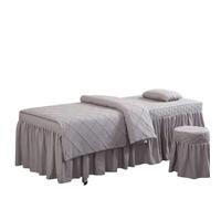 Ensemble de Draps de Table de Massage 4 Pièces Ensemble De Literie For Salon De Beauté Massage Spa Linge De Lit Épais Draps Couvre-lit Ensemble De Housse De Couette(Light gray,70x185cm 4pcs)