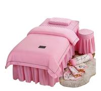 Ensemble de Draps de Table de Massage Ensemble de literie for Salon de beauté, draps de lit doux for la peau, Massage Spa, jupe de lit, tabouret, taie d'oreiller, housse de couette, 4 pièces(12,190X80