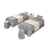 Ensemble de Draps de Table de Massage Housse de lit de massage douce for spa, salon de beauté, ensemble de literie 4 pièces(Bubble GRAY,190x70cm)