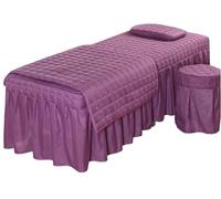 Ensemble de Draps de Table de Massage Parure de lit for Salon de beauté, ensemble de literie for Massage, Spa, draps, couvre-lit, jupe, housse de couette, taie d'oreiller, 4 pièces(10,Queen)