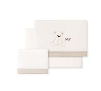 Ensemble de draps POLAIRE "Coral Fleece" Oso Lazo en beige · pour Minicot · 100% Coton