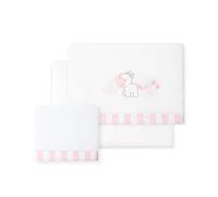 Ensemble de draps POLAIRE "Coral Fleece" Unicornio Nube en blanc et rose · pour Minicot · 100% Coton