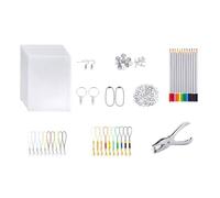 Ensemble de draps thermorétractables pour fabrication de bijoux avec crayons de couleur, porte-clés, boucles d'oreilles, crochets et trous pour loisirs créatifs