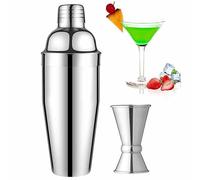 Ensemble de fabrication de cocktails, shaker à cocktail d'une capacité de 750 ml avec accessoires de bar, shaker à martini, en acier inoxydable de qualité alimentaire, idéal pour les cocktails à la