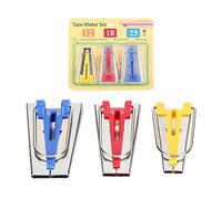 Ensemble de fabrication de ruban adhésif en acier inoxydable, outil d'ourlet de biais pour la couture, le quilting, les patchs de bricolage, fournitures de travail 3 pièces jaune