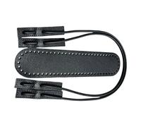 Ensemble de fabrication de sac traditionnel avec de longues cordes en cuir PU, un fond solide en polyuréthane et une bandoulière, kit de bracelet vintage imprimé vache, Noir , One Size