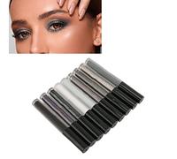 Ensemble de Fard à Paupières Liquide Noir Gris Argent fumé, Fard à Paupières Liquide Mat et Scintillant de 9 Couleurs, Ombre Scintillante pour les Rencontres de Travail