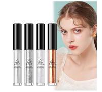 Ensemble de Fard à Paupières Liquide Shimmer Glitter Eyeshadow Liner, Ombres à Paupières Liquides Lumineuses Colorées Crayon Eyeliner Métallique Liquide Ombre à Paupières Pailletée Highlighter