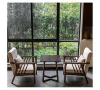 Ensemble De Fauteuils Et De Tables Rembourrés Ergonomiques, Meubles En Bois Massif Avec Tissu En Lin Et Coton Respirant, For La Zone Réservée Aux Clients Du Café, Du Bar Et Du Magasin De Desserts(A)