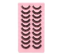 Ensemble de faux cils DD Curl vaporeux moelleux réutilisable 3D multicouche faux cils pour maquillage Cosplay fibre naturelle 10 paires (DH06-3)