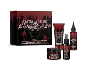 Ensemble de Faux Sang,Realistic Washable SFX Makeup Kit,Plasma Coagulé+Spray de Faux Sangs+Faux Sang, pour Halloween Vêtements,Zombies, Vampire et Déguisement