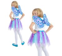 Ensemble De Fée Pour Enfants Papillon Violet Avec Ailes Et Tutu