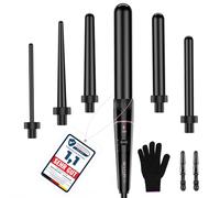 Ensemble de fer à friser avec différentes pièces jointes - Fers à friser BESTOPE PRO 6 en 1 ensemble de grandes et petites boucles, fer à ondes en céramique avec gants