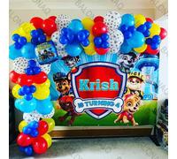 Ensemble de fête à thème chien, 93 pièces, décoration de fête d'anniversaire, peau de patte de patrouille, ballon en os, Film d'aluminium, décoration de ballon style-1